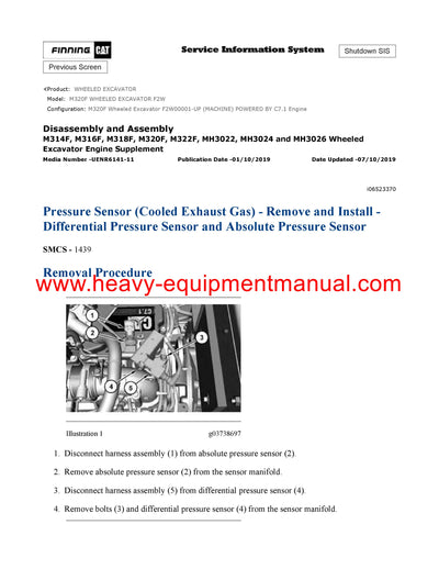 DOWNLOAD CATERPILLAR M320F WHEELED EXCAVATOR SERVICE REPAIR MANUAL F2W