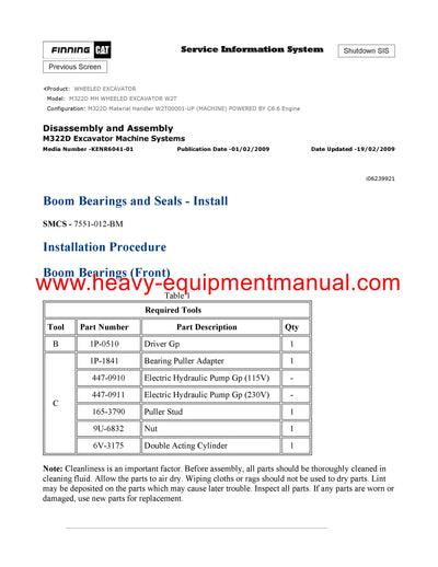 DOWNLOAD CATERPILLAR M322D MH WHEELED EXCAVATOR SERVICE REPAIR MANUAL W2T