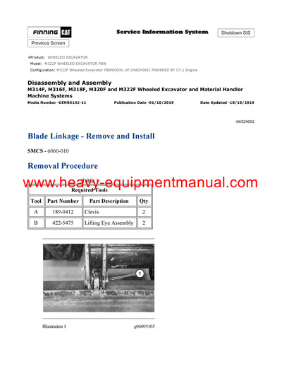 DOWNLOAD CATERPILLAR M322F WHEELED EXCAVATOR SERVICE REPAIR MANUAL FBW