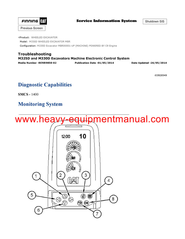 DOWNLOAD CATERPILLAR M330D WHEELED EXCAVATOR SERVICE REPAIR MANUAL MBR
