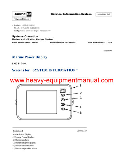 DOWNLOAD CATERPILLAR C9 MARINE ENGINE SERVICE REPAIR MANUAL X9X