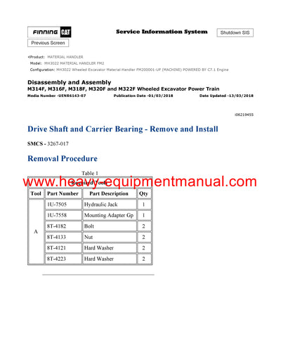 DOWNLOAD CATERPILLAR MH3022 MATERIAL HANDLER SERVICE REPAIR MANUAL FM2