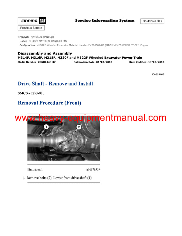DOWNLOAD CATERPILLAR MH3022 MATERIAL HANDLER SERVICE REPAIR MANUAL FM2
