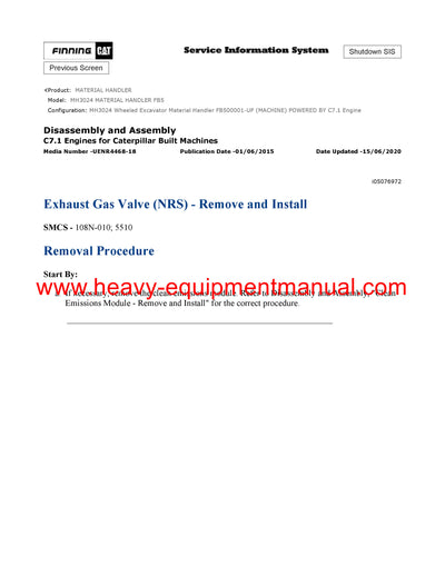 DOWNLOAD CATERPILLAR MH3024 MATERIAL HANDLER SERVICE REPAIR MANUAL FB5