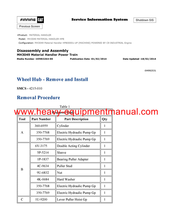 DOWNLOAD CATERPILLAR MH3049 MATERIAL HANDLER SERVICE REPAIR MANUAL HPB