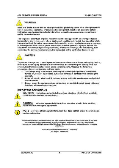 Clark MI04_4.3L SM 91507B MI-04 4.3L LPG SYSTEM SERVICE MANUAL- PDF Download