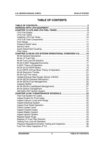 Clark MI04_4.3L SM 91507B MI-04 4.3L LPG SYSTEM SERVICE MANUAL- PDF Download