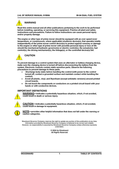 Clark MIO4_2.4L Dual Fuel System (SM 91508A) Service Manual - PDF Download