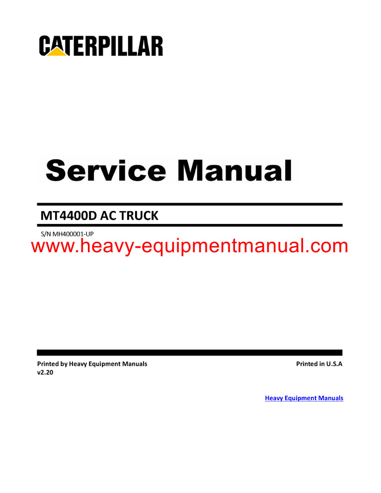 Caterpillar MT4400D AC UNIT RIG MINING TRUCK Full Complete Service Repair Manual MH4
