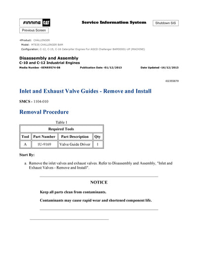 DOWNLOAD CATERPILLAR MT835 CHALLENGER SERVICE REPAIR MANUAL BAM