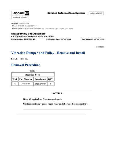 DOWNLOAD CATERPILLAR MTC755 CHALLENGER SERVICE REPAIR MANUAL 814