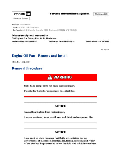 DOWNLOAD CATERPILLAR MTC765 CHALLENGER SERVICE REPAIR MANUAL 815