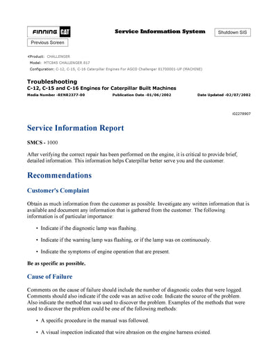 DOWNLOAD CATERPILLAR MTC845 CHALLENGER SERVICE REPAIR MANUAL 817