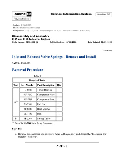 DOWNLOAD CATERPILLAR MTC855 CHALLENGER SERVICE REPAIR MANUAL 818