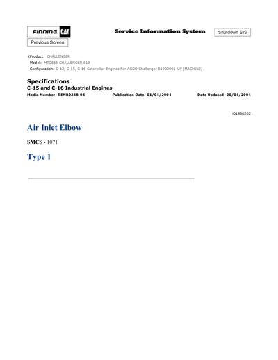 DOWNLOAD CATERPILLAR MTC865 CHALLENGER SERVICE REPAIR MANUAL 819