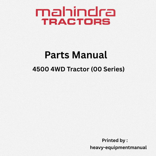 Mahindra 4500 4WD Tractor (00 Series) Parts Manual - PDF Download