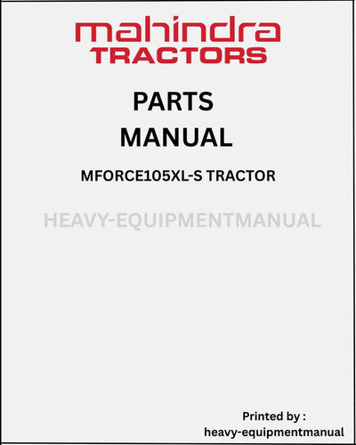 Mahindra mForce105XL-S Tractor Parts Manual - PDF Download