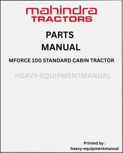 Mahindra mForce 100 Standard Cabin Tractor Parts Manual