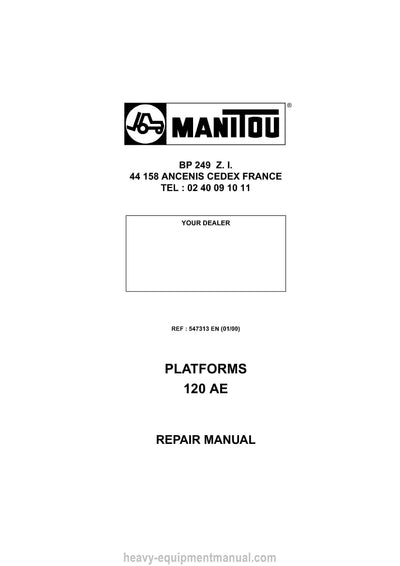 Manitou 120 AE Repair Manual 547313-EN 2000