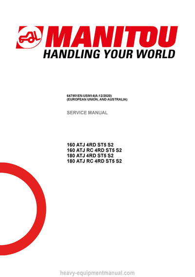 Manitou 160 ATJ 4RD ST5 S2 to 180 ATJ RC 4RD ST5 S2 Service Manual 647951EN-USM14 2020