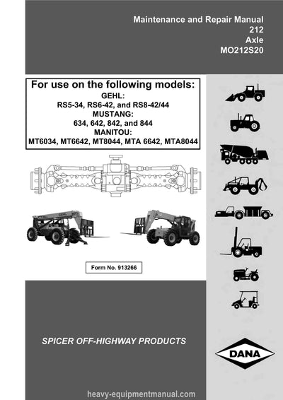 Manitou Dana Axle 212 Service Manual 913266A