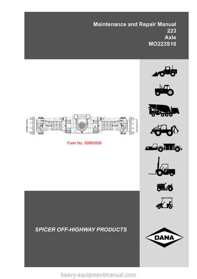 Manitou Dana Axle Service Manual 50960009A