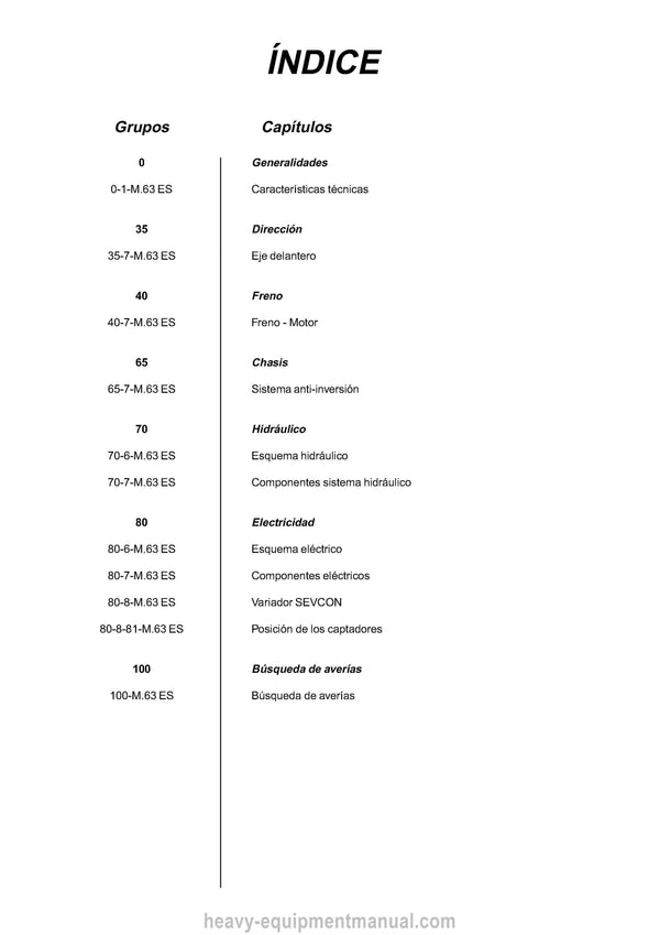 Manitou 110 ELX Repair Manual 547333-ES 2002