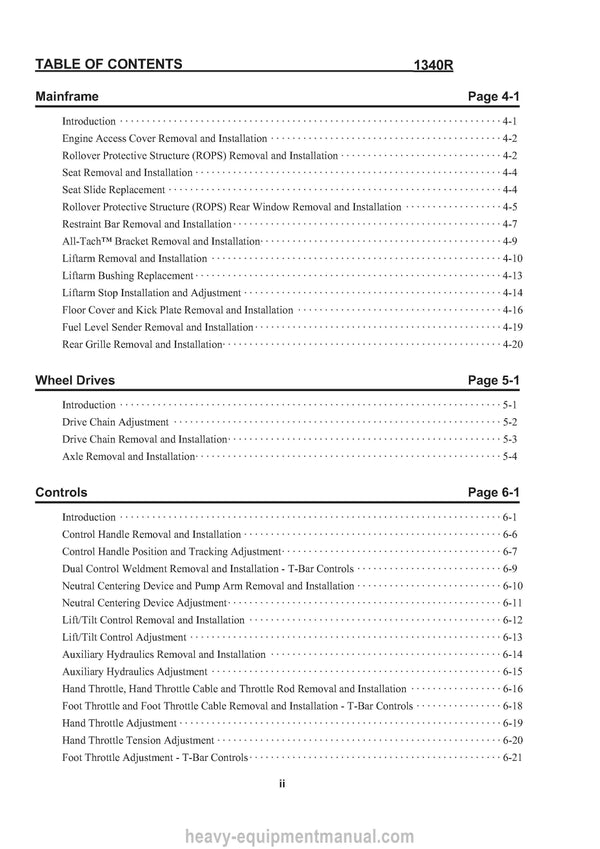 Manitou 1340R Skid Steer Loader Service Manual (50112513EN) PDF