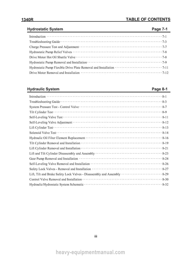Manitou 1340R Skid Steer Loader Service Manual (50112513EN) PDF