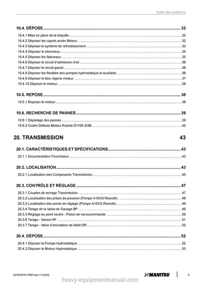 2020 Manitou 160 ATJP RC ST5 S1 160 ATJP ST5 S1 Repair Manual (647820FR-FRM14) PDF