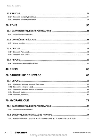 2020 Manitou 160 ATJP RC ST5 S1 160 ATJP ST5 S1 Repair Manual (647820FR-FRM14) PDF