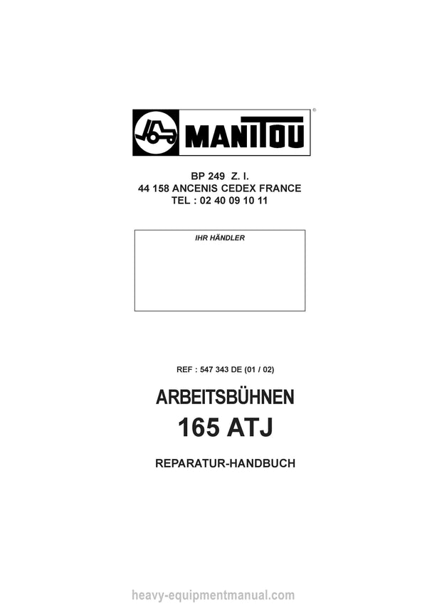 Manitou 165 ATJ ATJS Repair Manual 547343DE