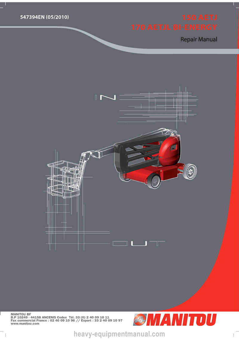 Manitou 170 AETJL BI-ENERGY150 AETJL BI-ENERGY Service Manual 547394EN 2010