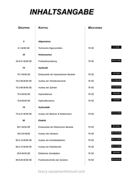 Manitou 78 XE Repair Manual 547359DE 2004