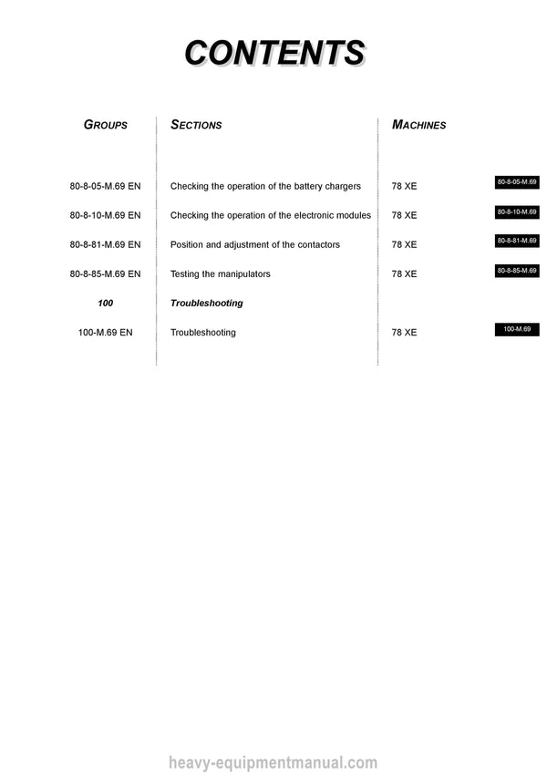 Manitou 78 XE Repair Manual 547359EN 2004