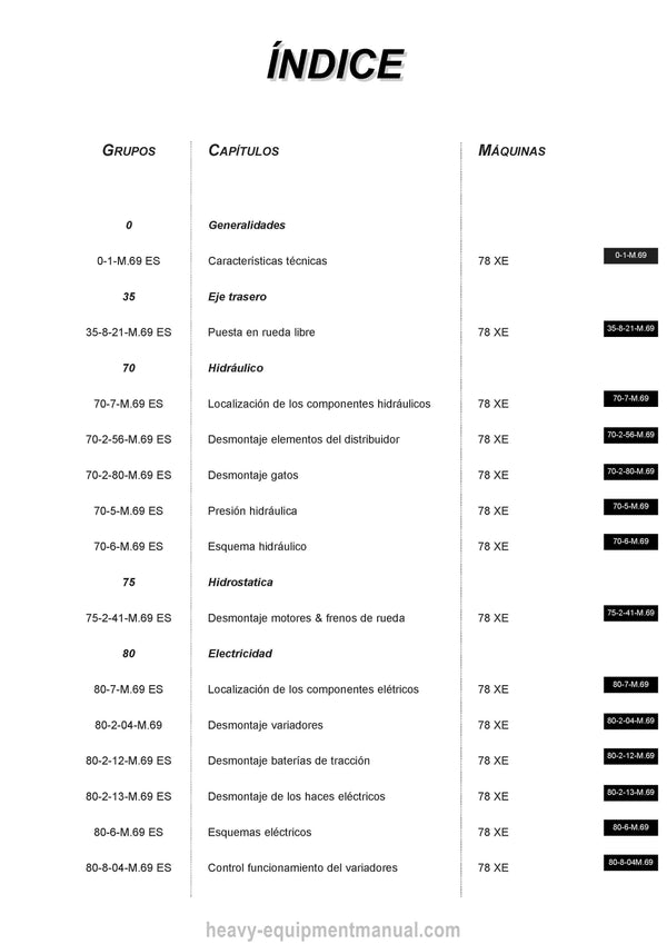 Manitou 78 XE Repair Manual 547359 ES 2004
