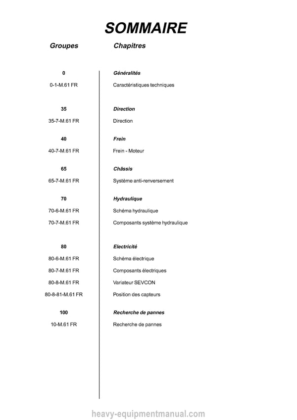 Manitou 80 100 120 ELX Repair Manual 547326-FR- 2001