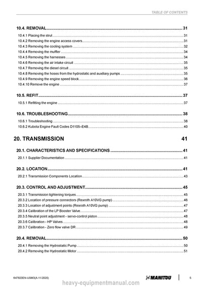 Manitou ATJ 46P RC T4 S2 Service Manual 647820EN-USM3 2021