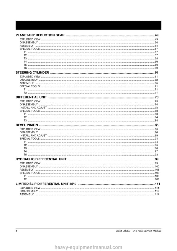 Manitou AXLES DANA Type 213 Repair Manual 647142EN 2012