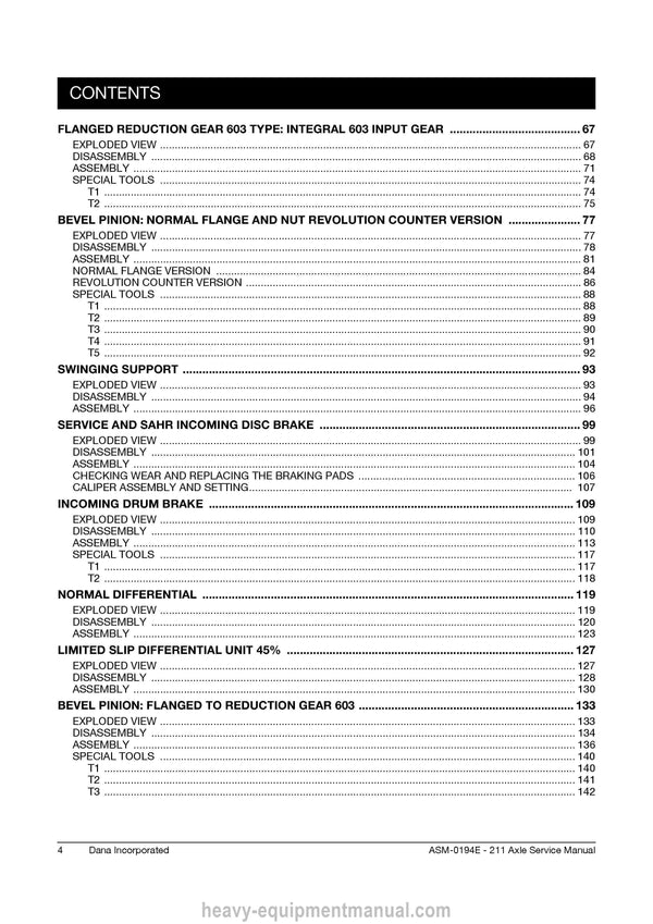 Manitou AXLE DANA TYPE 211 DUAL BRAKE Service Manual (647904-EN) PDF