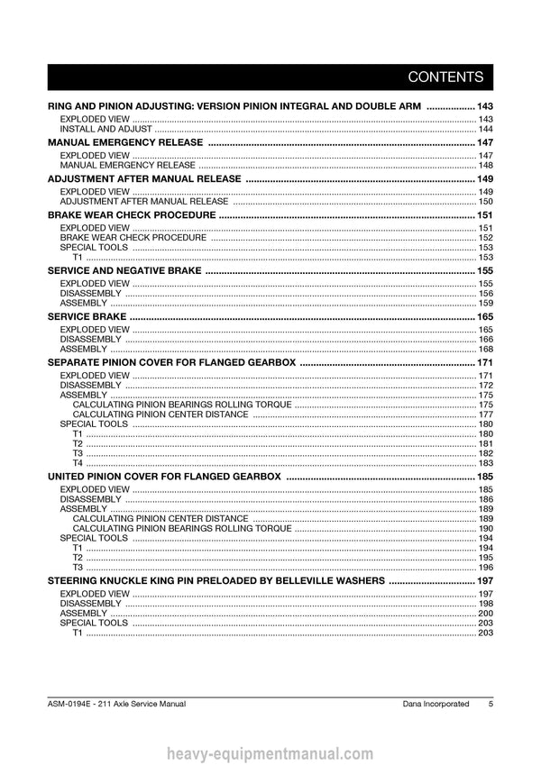 Manitou AXLE DANA TYPE 211 DUAL BRAKE Service Manual (647904-EN) PDF
