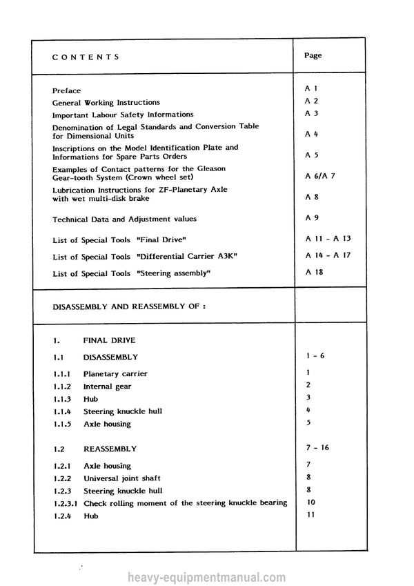 Manitou AXLE TYPE APL 310 Repair Manual 647389EN 2018