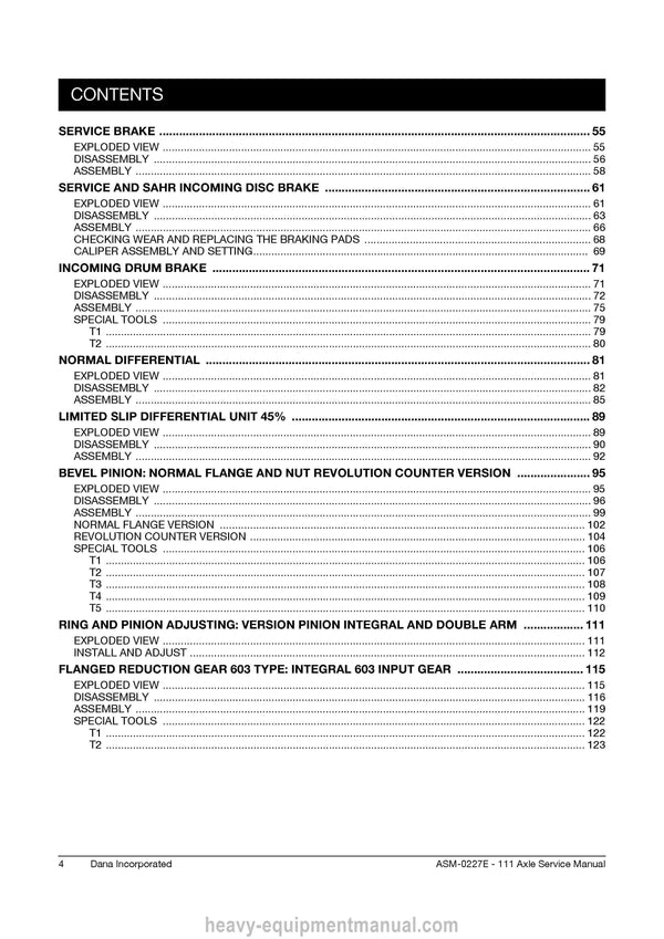 Manitou Axle Assembly Type 111 Service Manual 647431EN 2022