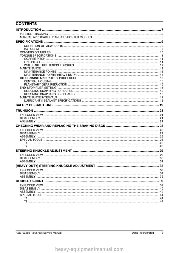 Manitou Axle Type 212 Repair Manual (547983 EN) PDF Download