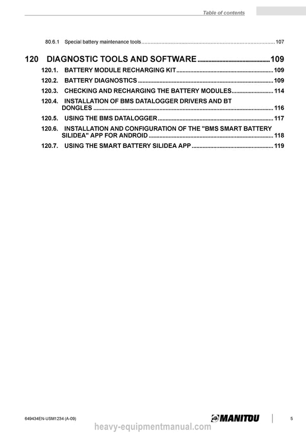 Manitou BATTERY LITHIUM HIGH VOLTAGE 65 KWH Service Manual 649434EN-USM1234