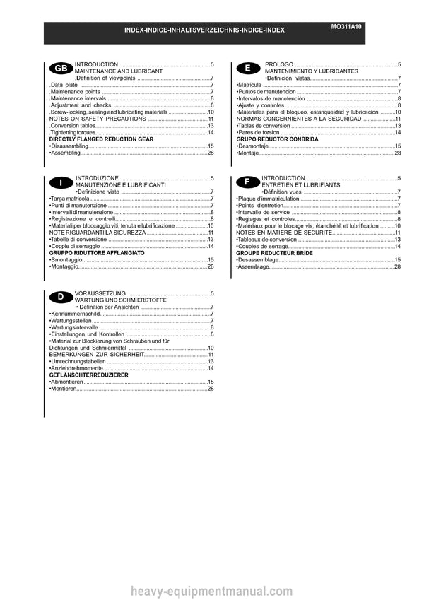 Manitou BOITE DE TRANSFERT TYPE 311 Repair Manual 647378 2011