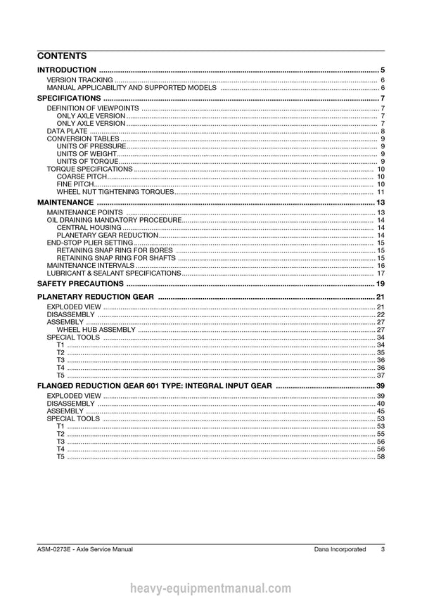 Manitou DANA AXLE 109 Dana 109 Service Manual 52798053EN 2022