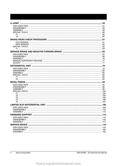 Manitou DANA AXLE 223 Service Manual (52821352EN) PDF