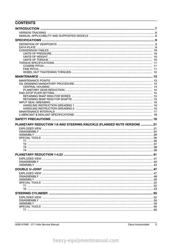 Manitou DANA AXLE TYPE 211 DUAL BRAKE Service Manual (647904EN) PDF