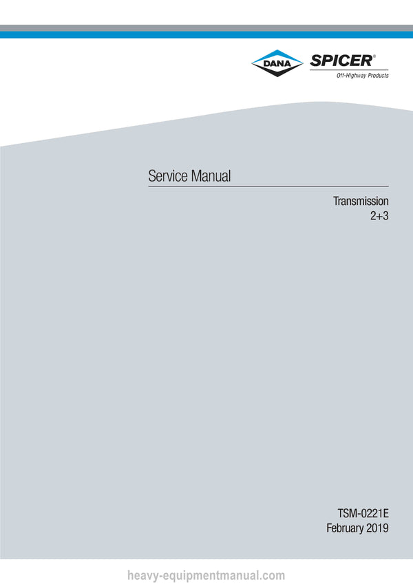 Manitou DANA GEARBOX 2+3 TYPE Repair Manual 647827EN 2019